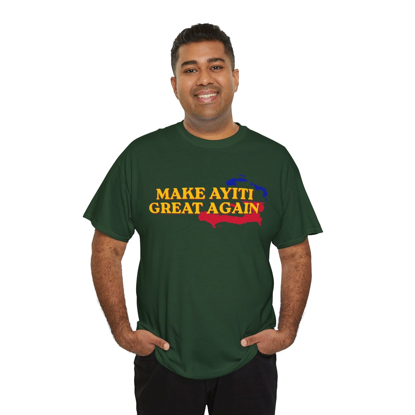 Make Ayiti Great Again T-Shirt | Haiti Flag Map Tee