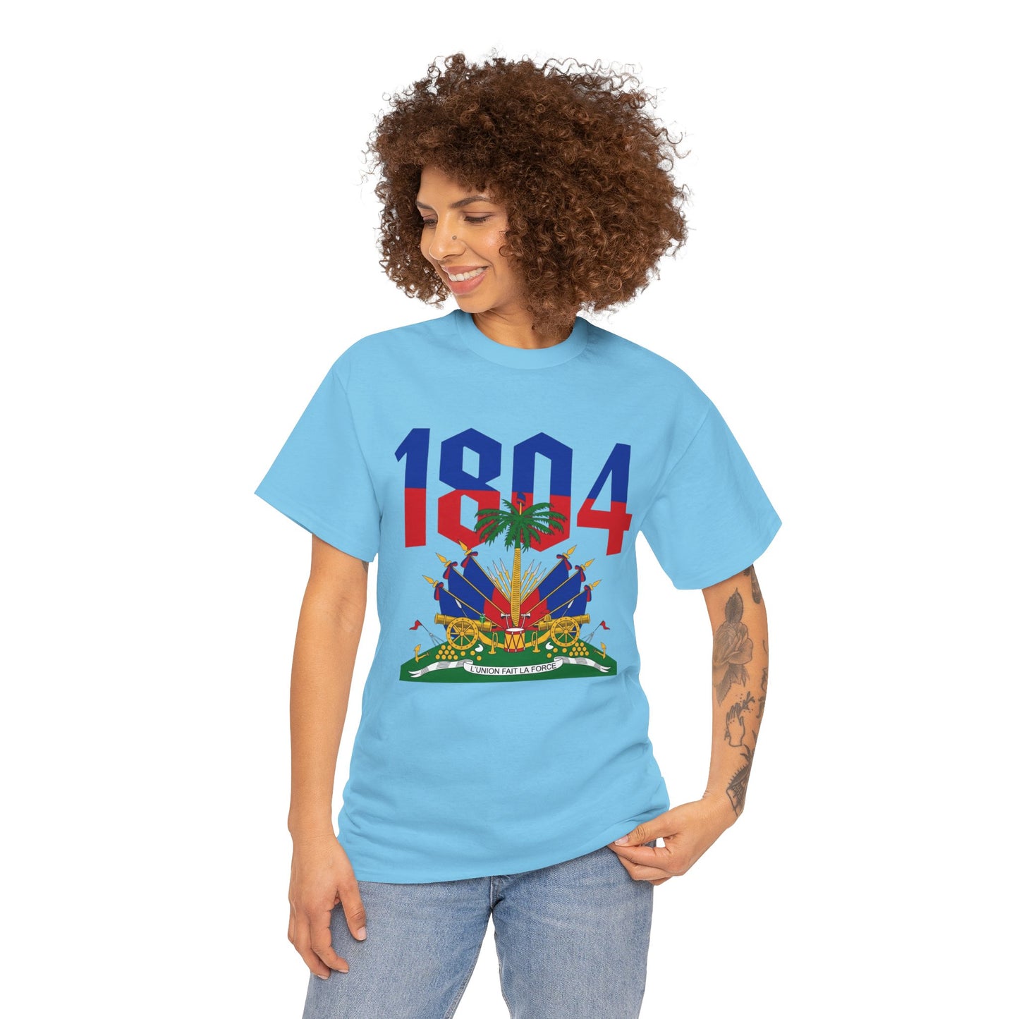 1804 Haitian Coat of Arms Tee | Neg Lakay Portrait Tee, Haitian Heritage Shirt
