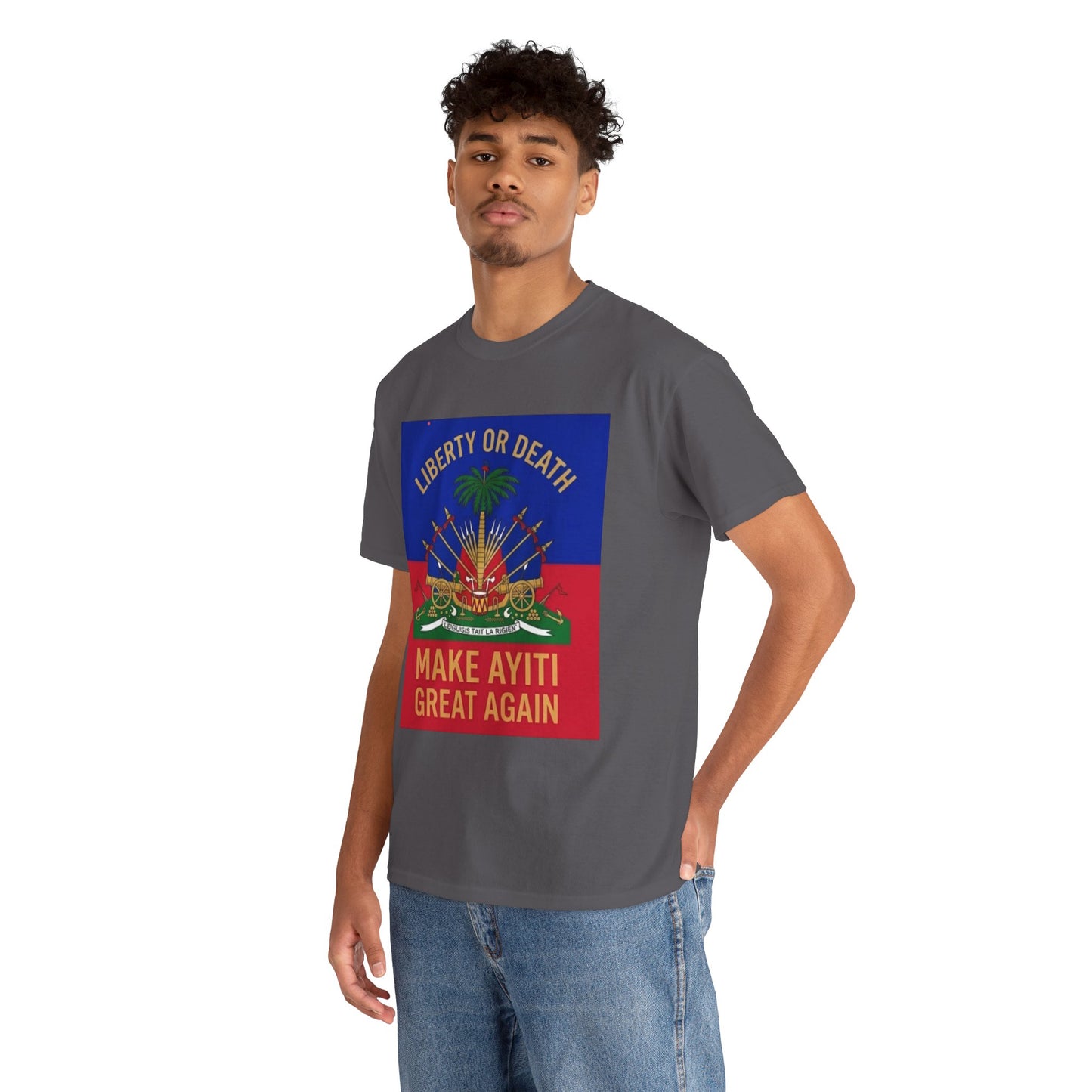 Make Ayiti Great Again T-Shirt | Haitian Flag Coat of Arms, Liberty or Death