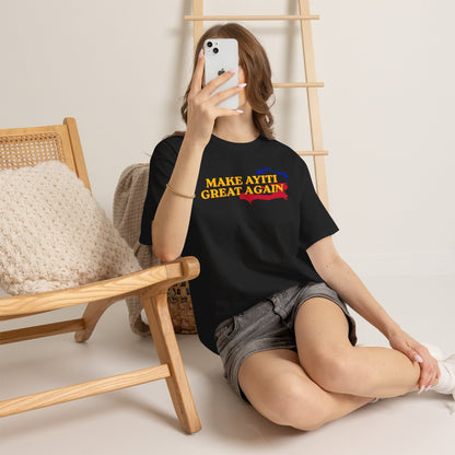 Make Ayiti Great Again T-Shirt | Haiti Flag Map Tee