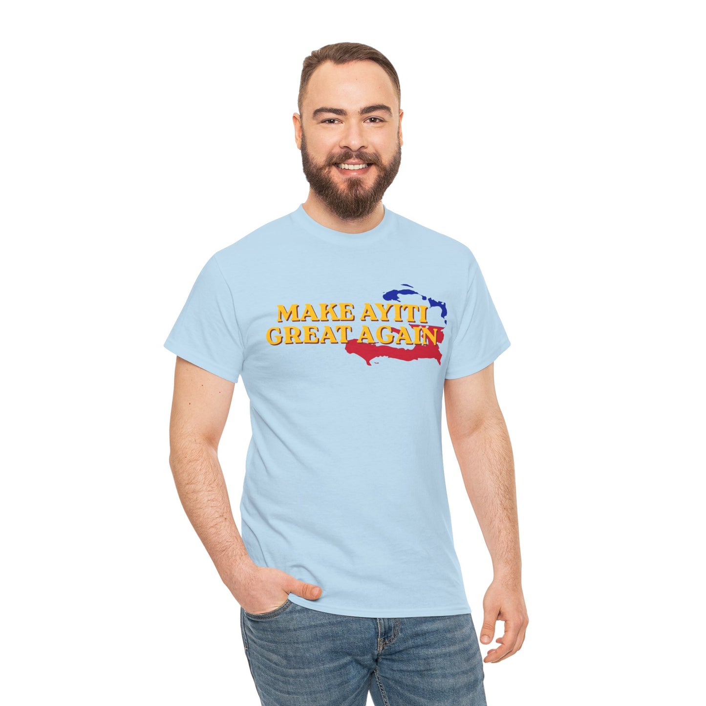 Make Ayiti Great Again T-Shirt | Haiti Flag Map Tee