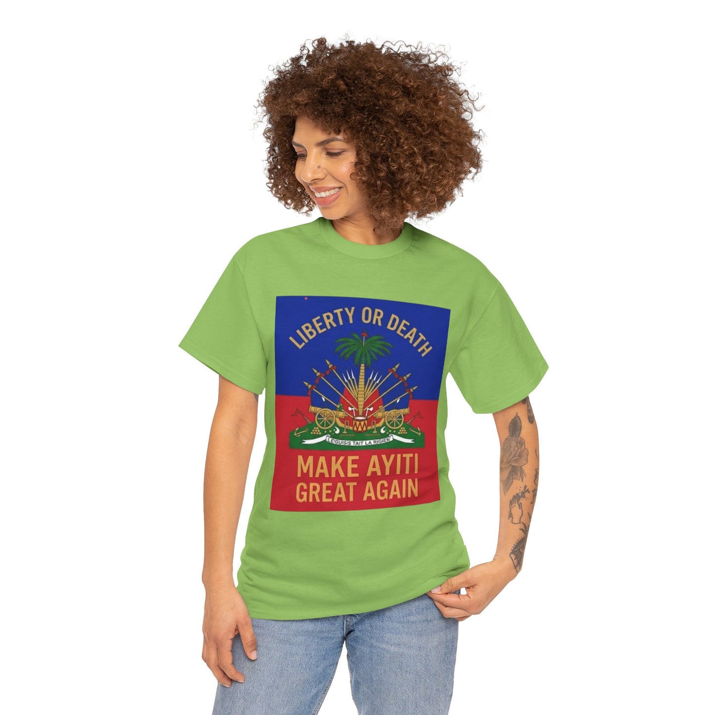 Make Ayiti Great Again T-Shirt | Haitian Flag Coat of Arms, Liberty or Death