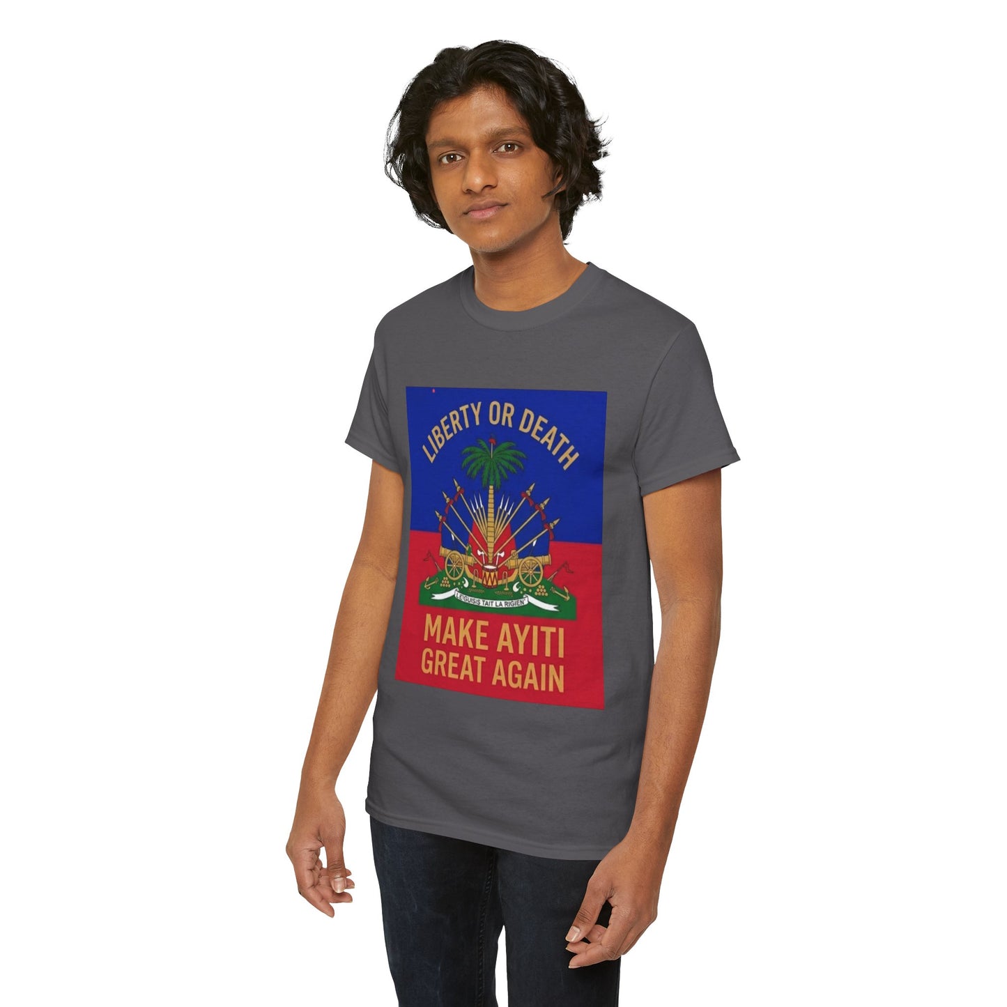 Make Ayiti Great Again T-Shirt | Haitian Flag Coat of Arms, Liberty or Death