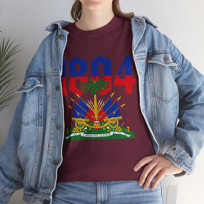 1804 Haitian Coat of Arms Tee | Neg Lakay Portrait Tee, Haitian Heritage Shirt