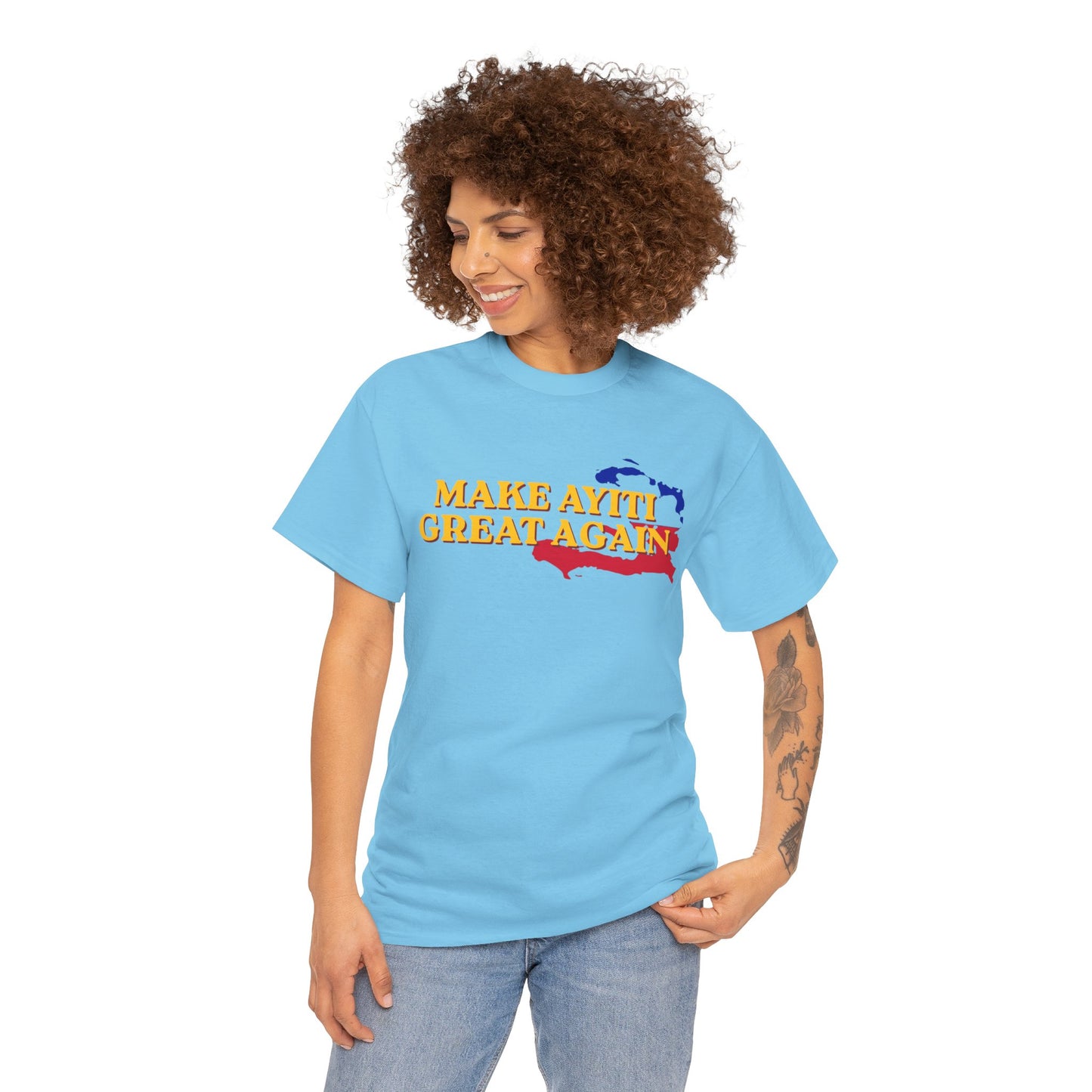 Make Ayiti Great Again T-Shirt | Haiti Flag Map Tee