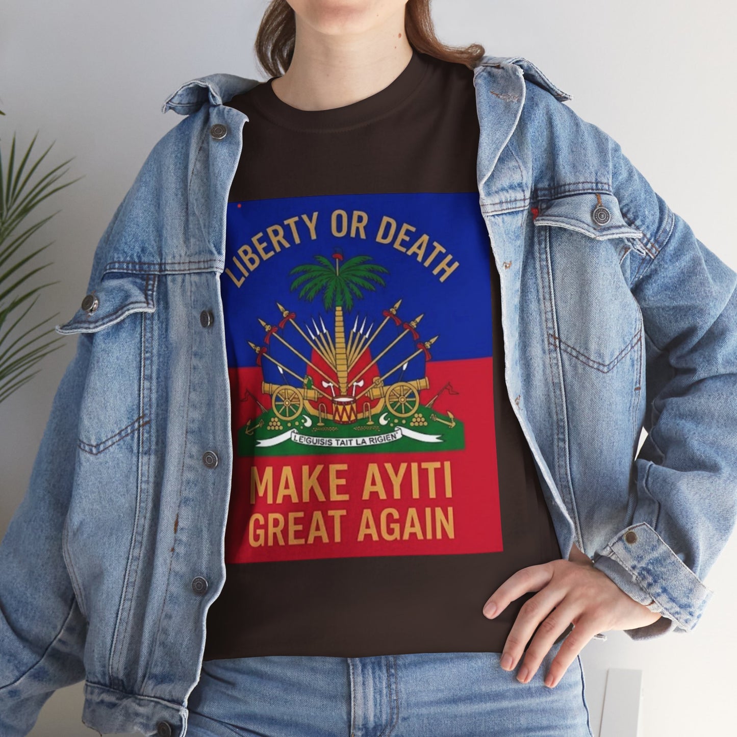 Make Ayiti Great Again T-Shirt | Haitian Flag Coat of Arms, Liberty or Death