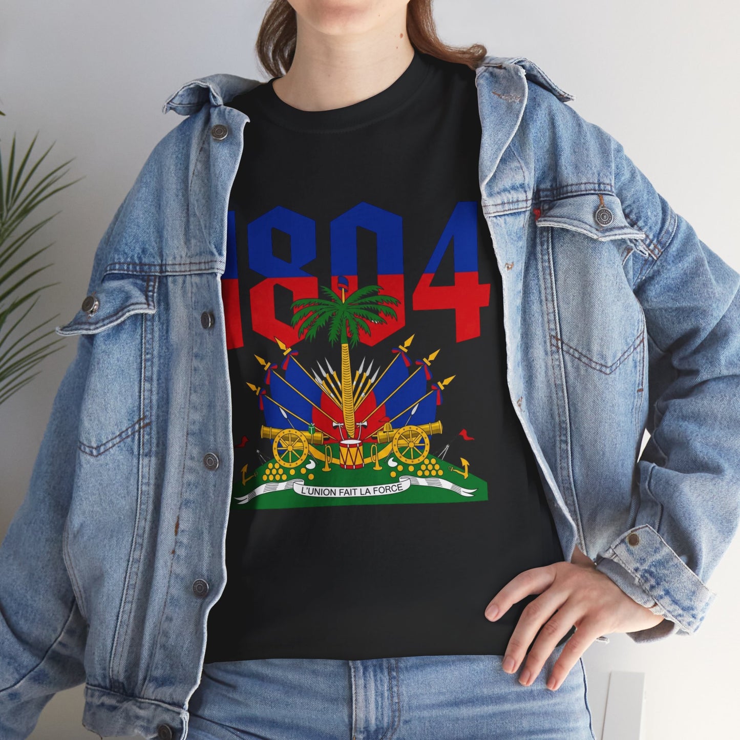 1804 Haitian Coat of Arms Tee | Neg Lakay Portrait Tee, Haitian Heritage Shirt