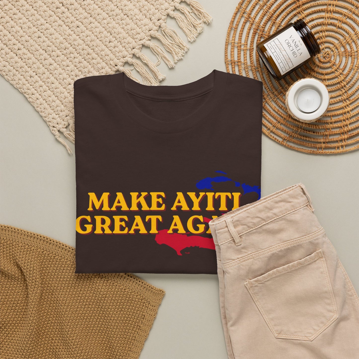 Make Ayiti Great Again T-Shirt | Haiti Flag Map Tee