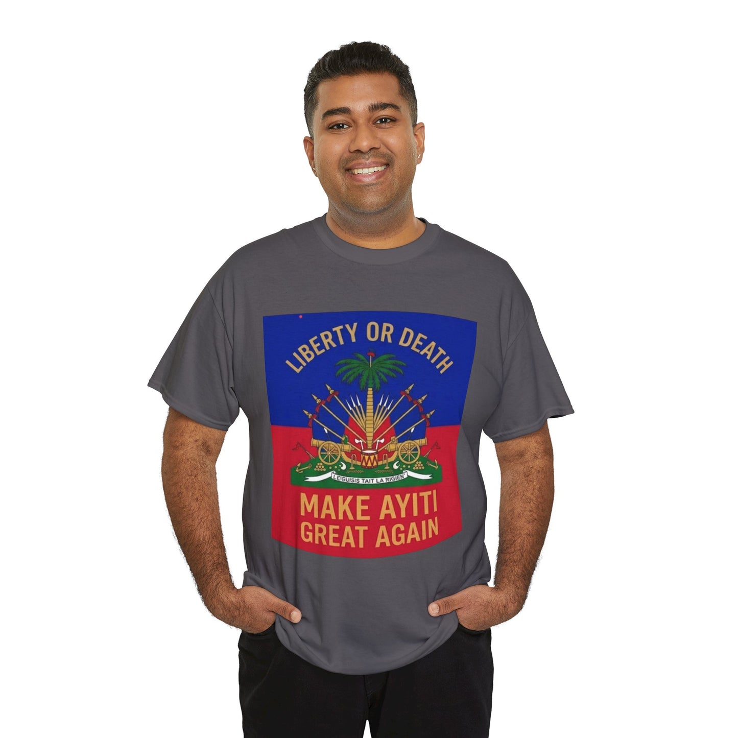 Make Ayiti Great Again T-Shirt | Haitian Flag Coat of Arms, Liberty or Death