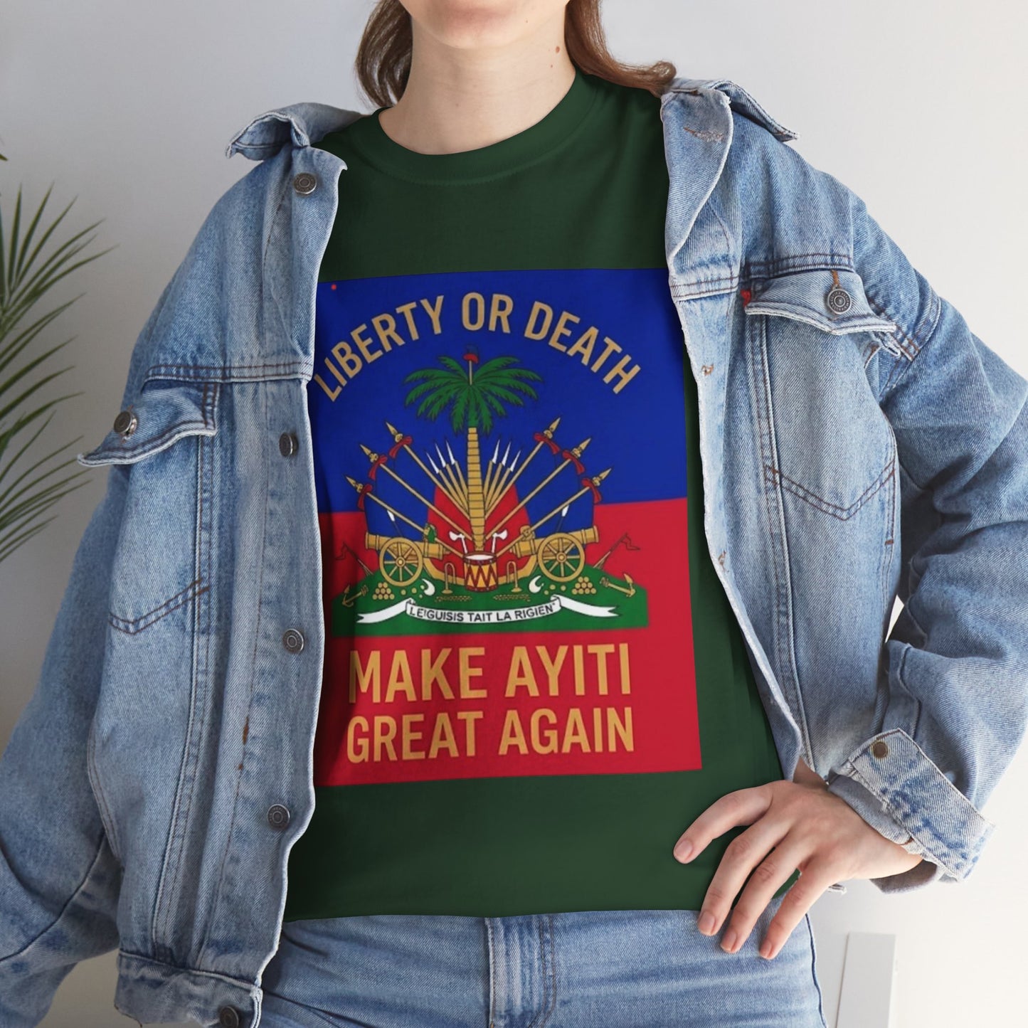 Make Ayiti Great Again T-Shirt | Haitian Flag Coat of Arms, Liberty or Death