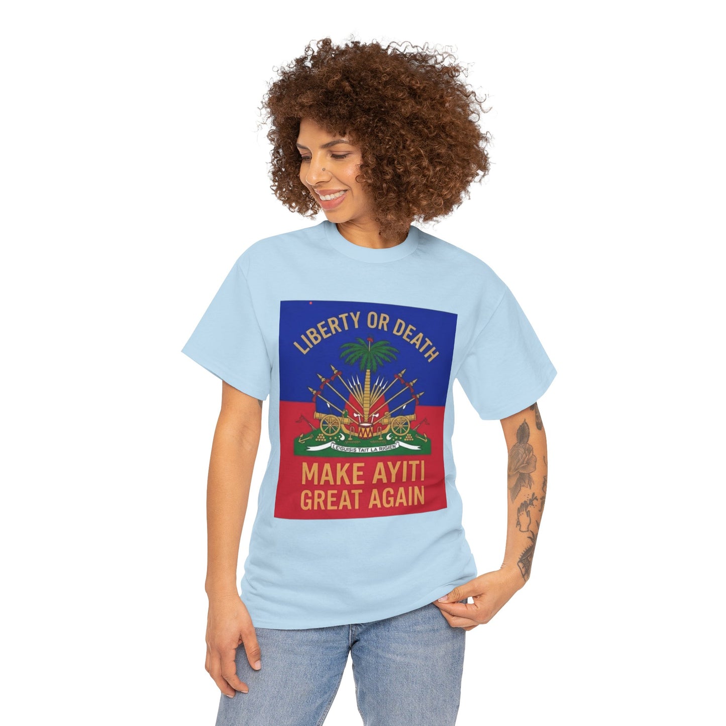 Make Ayiti Great Again T-Shirt | Haitian Flag Coat of Arms, Liberty or Death