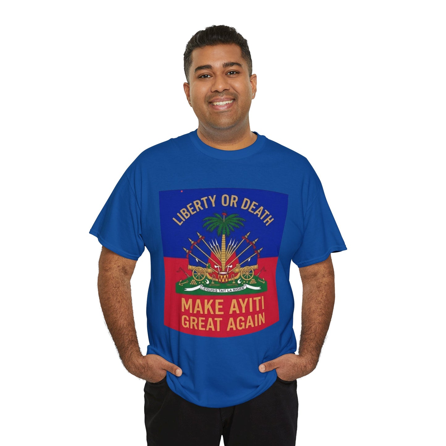 Make Ayiti Great Again T-Shirt | Haitian Flag Coat of Arms, Liberty or Death