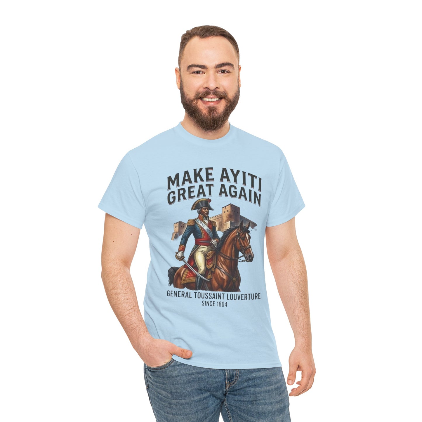 Make Ayiti Great Again T-Shirt | Toussaint Louverture Horse Illustration