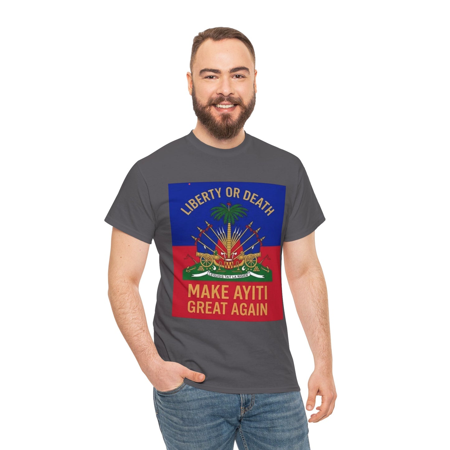 Make Ayiti Great Again T-Shirt | Haitian Flag Coat of Arms, Liberty or Death