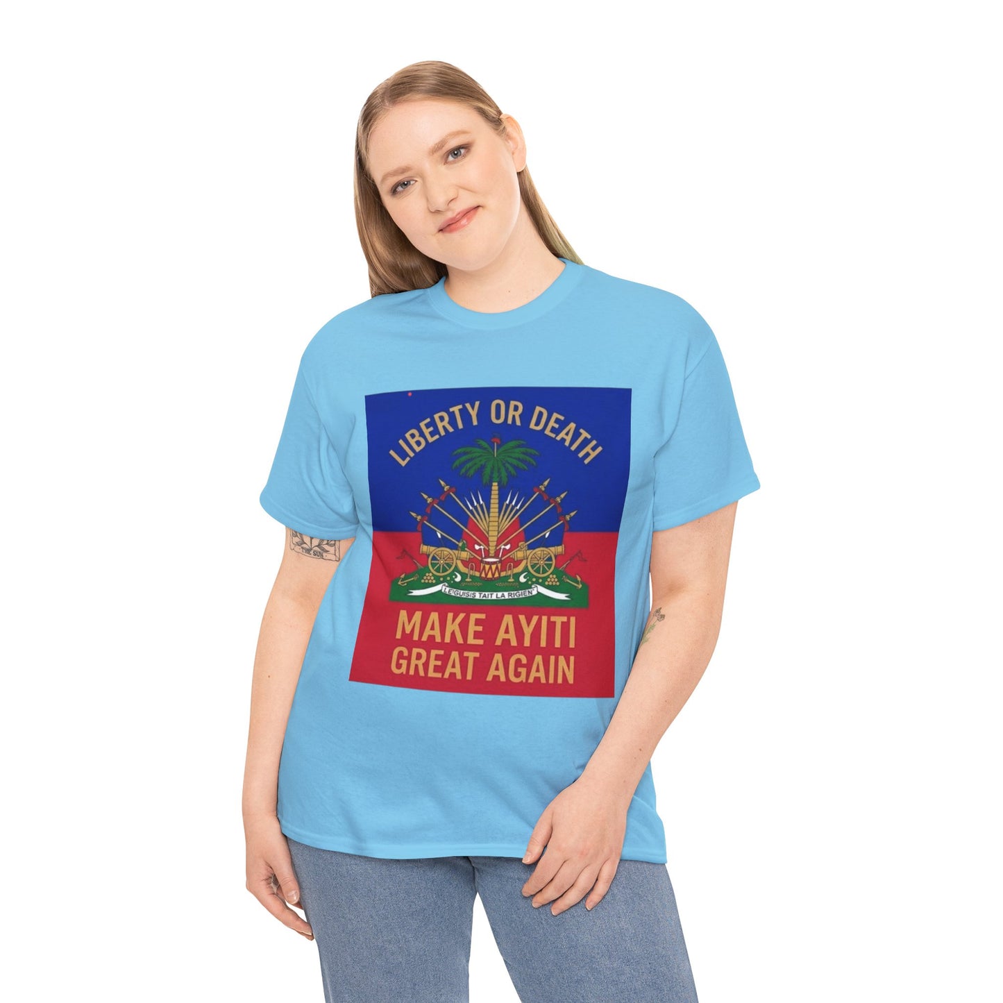 Make Ayiti Great Again T-Shirt | Haitian Flag Coat of Arms, Liberty or Death