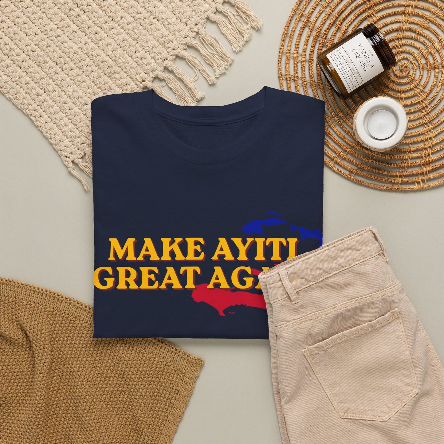 Make Ayiti Great Again T-Shirt | Haiti Flag Map Tee