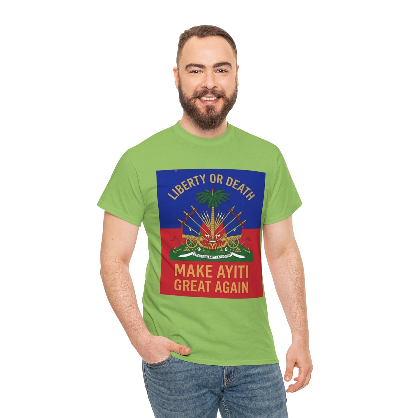 Make Ayiti Great Again T-Shirt | Haitian Flag Coat of Arms, Liberty or Death