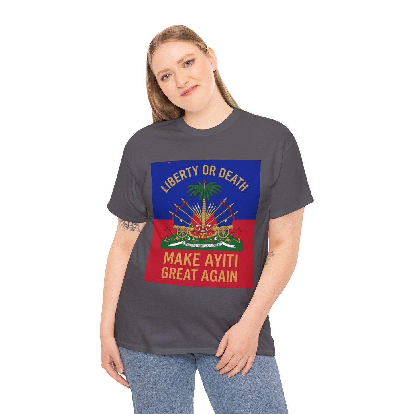 Make Ayiti Great Again T-Shirt | Haitian Flag Coat of Arms, Liberty or Death