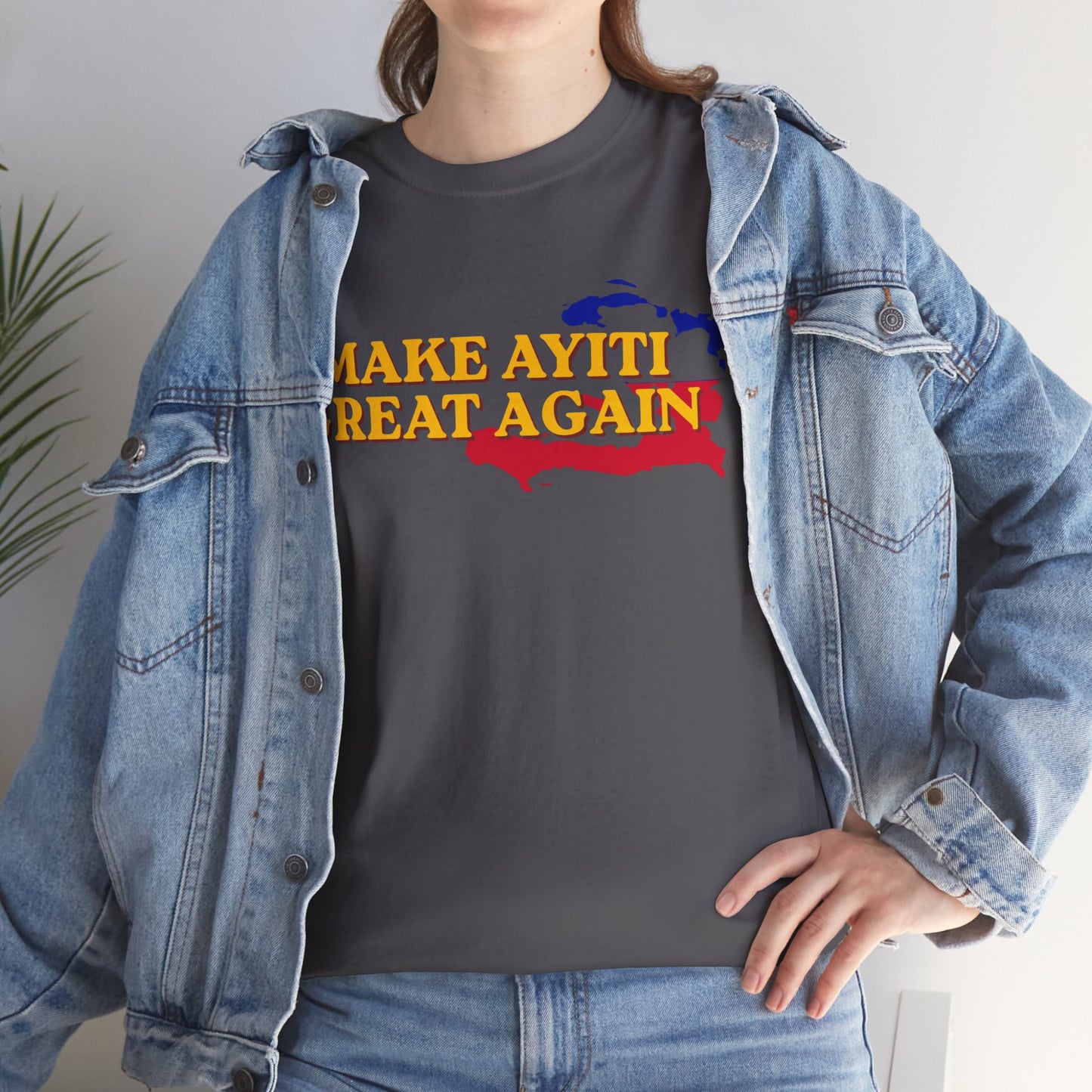 Make Ayiti Great Again T-Shirt | Haiti Flag Map Tee