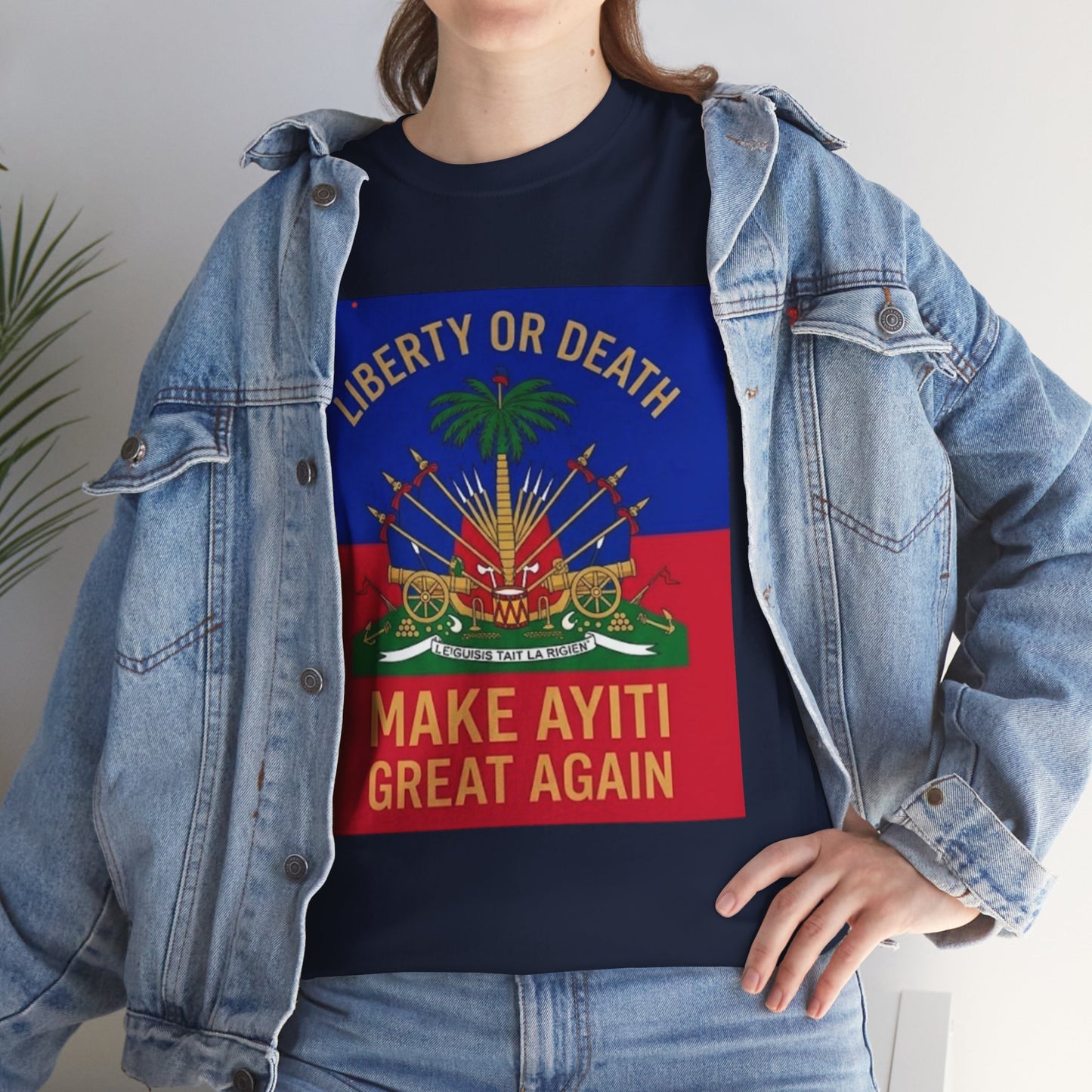 Make Ayiti Great Again T-Shirt | Haitian Flag Coat of Arms, Liberty or Death