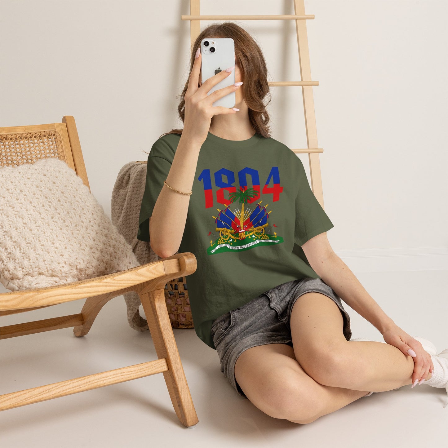 1804 Haitian Coat of Arms Tee | Neg Lakay Portrait Tee, Haitian Heritage Shirt