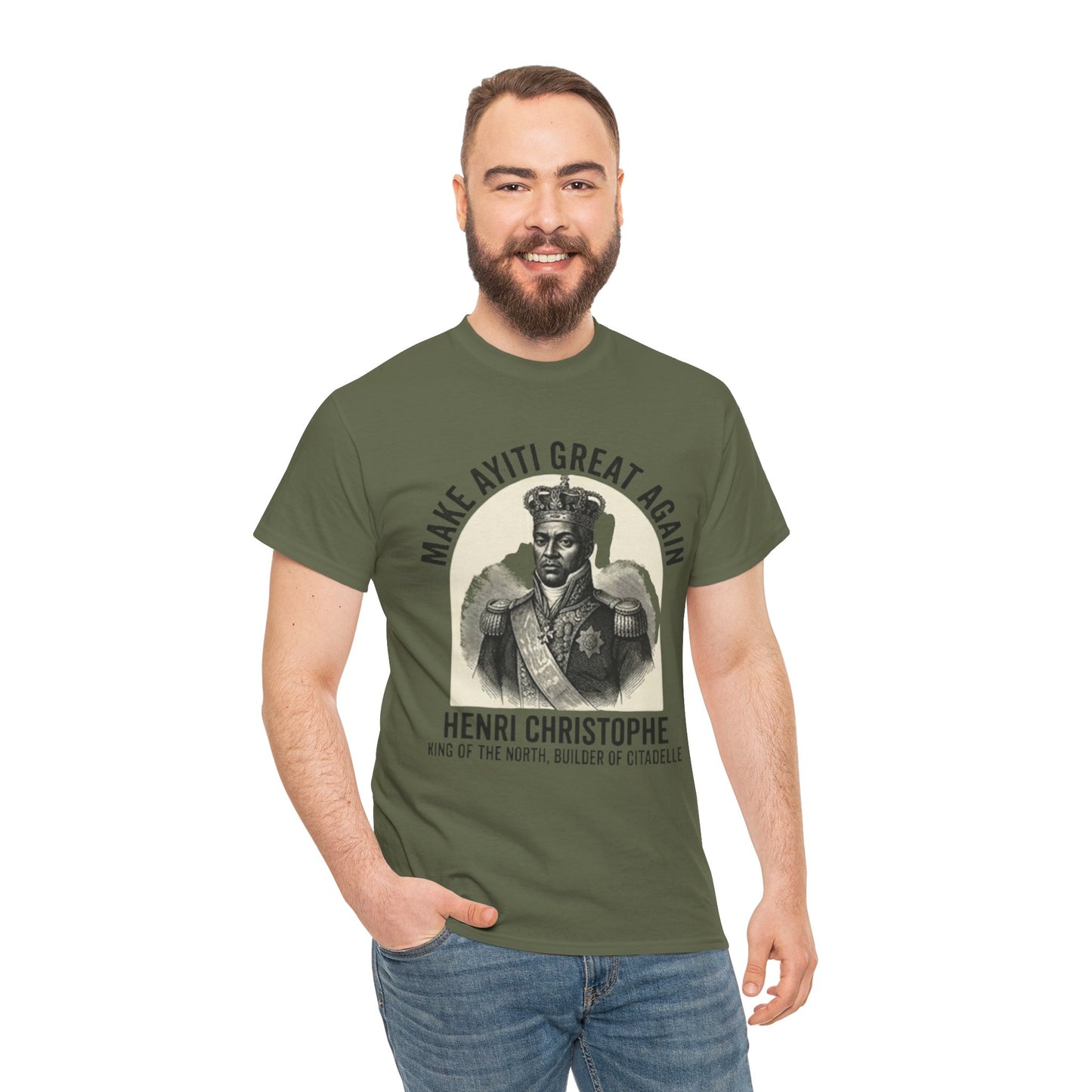 Henri Christophe portrait Make Ayiti Great Again T-Shirt | Haitian history tee
