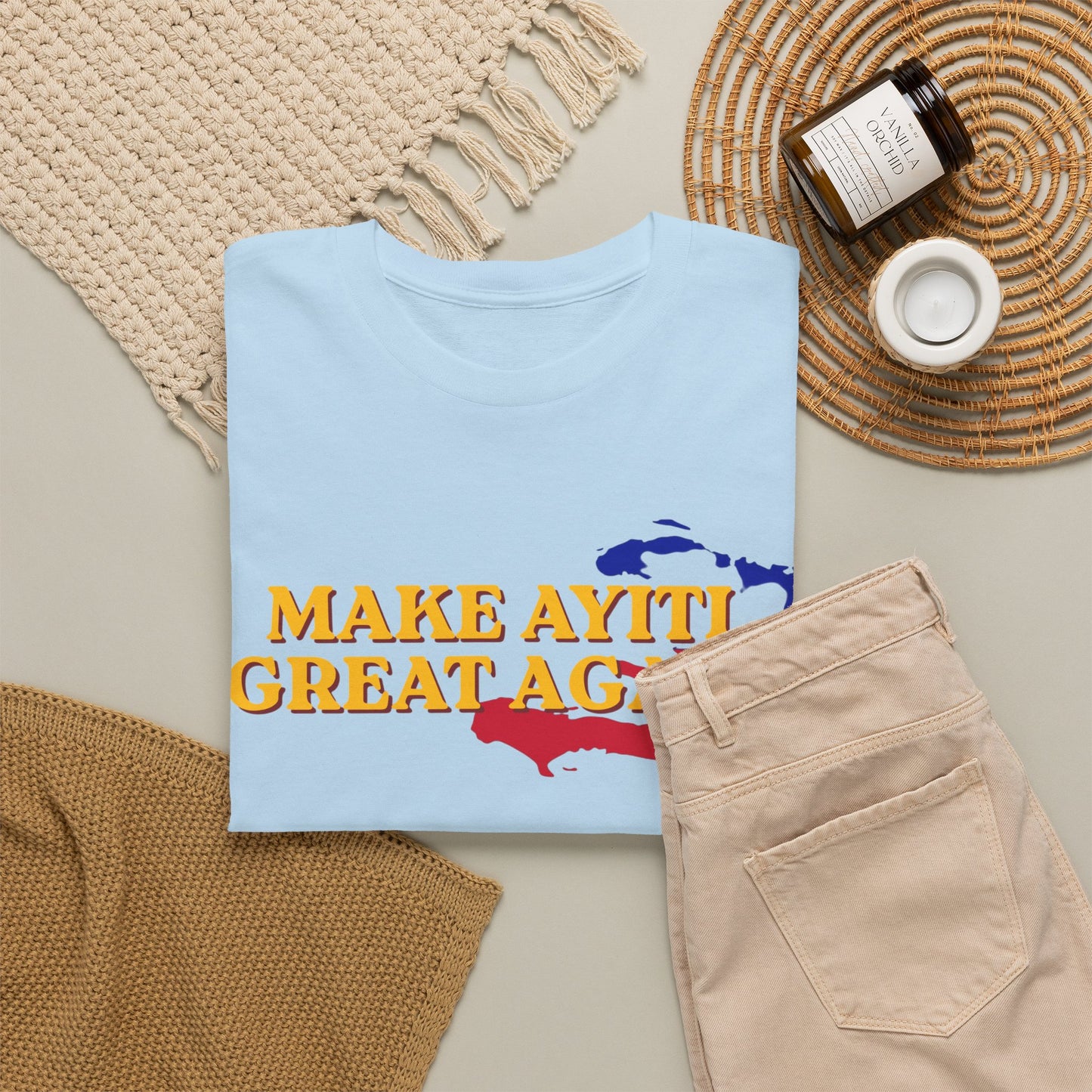 Make Ayiti Great Again T-Shirt | Haiti Flag Map Tee