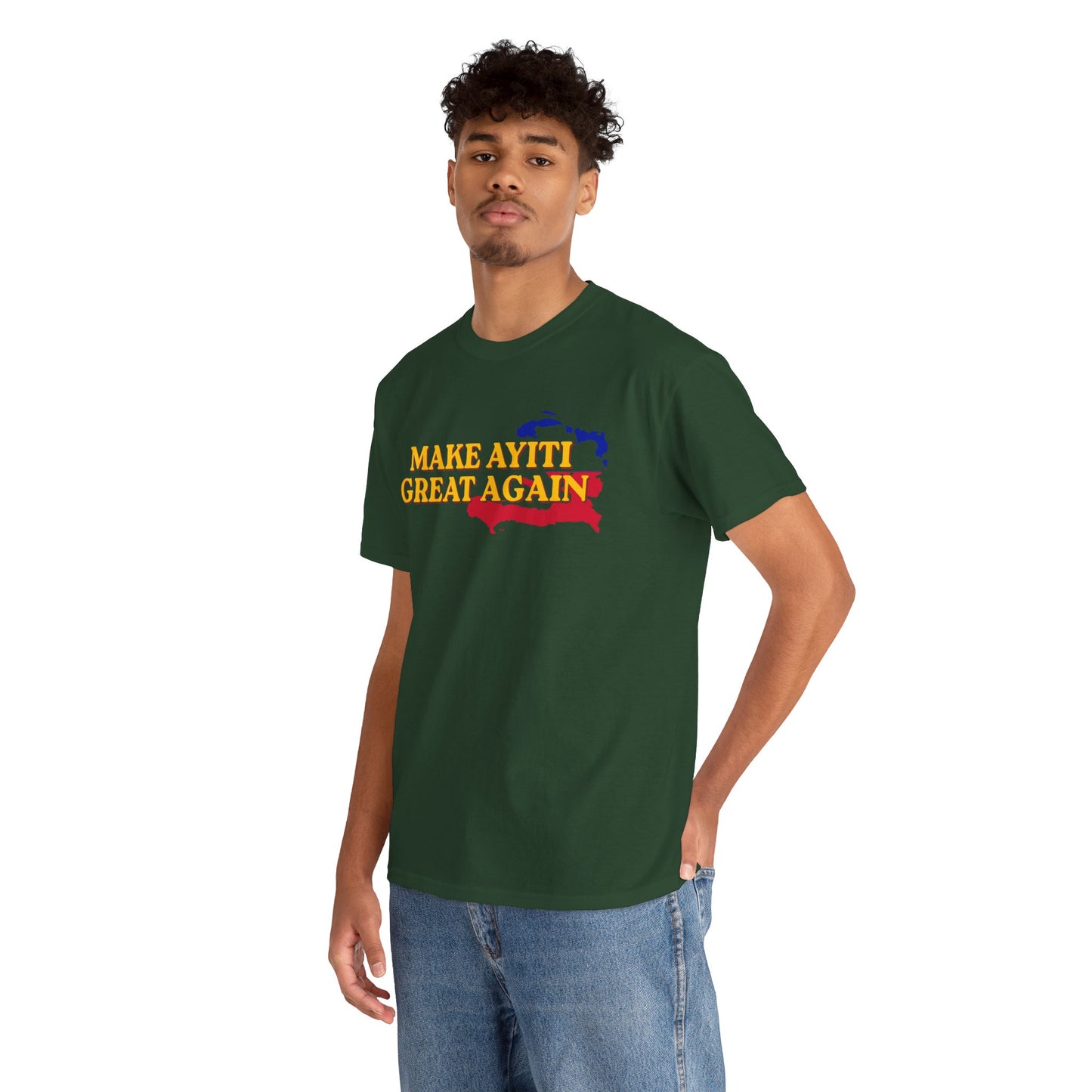 Make Ayiti Great Again T-Shirt | Haiti Flag Map Tee