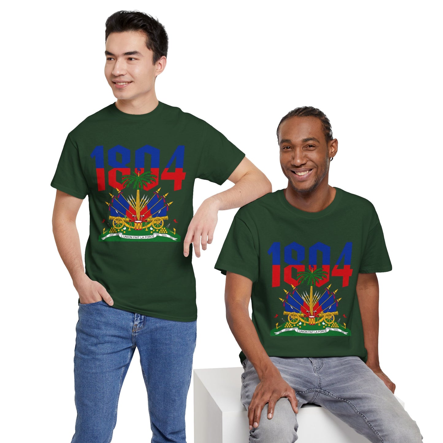 1804 Haitian Coat of Arms Tee | Neg Lakay Portrait Tee, Haitian Heritage Shirt