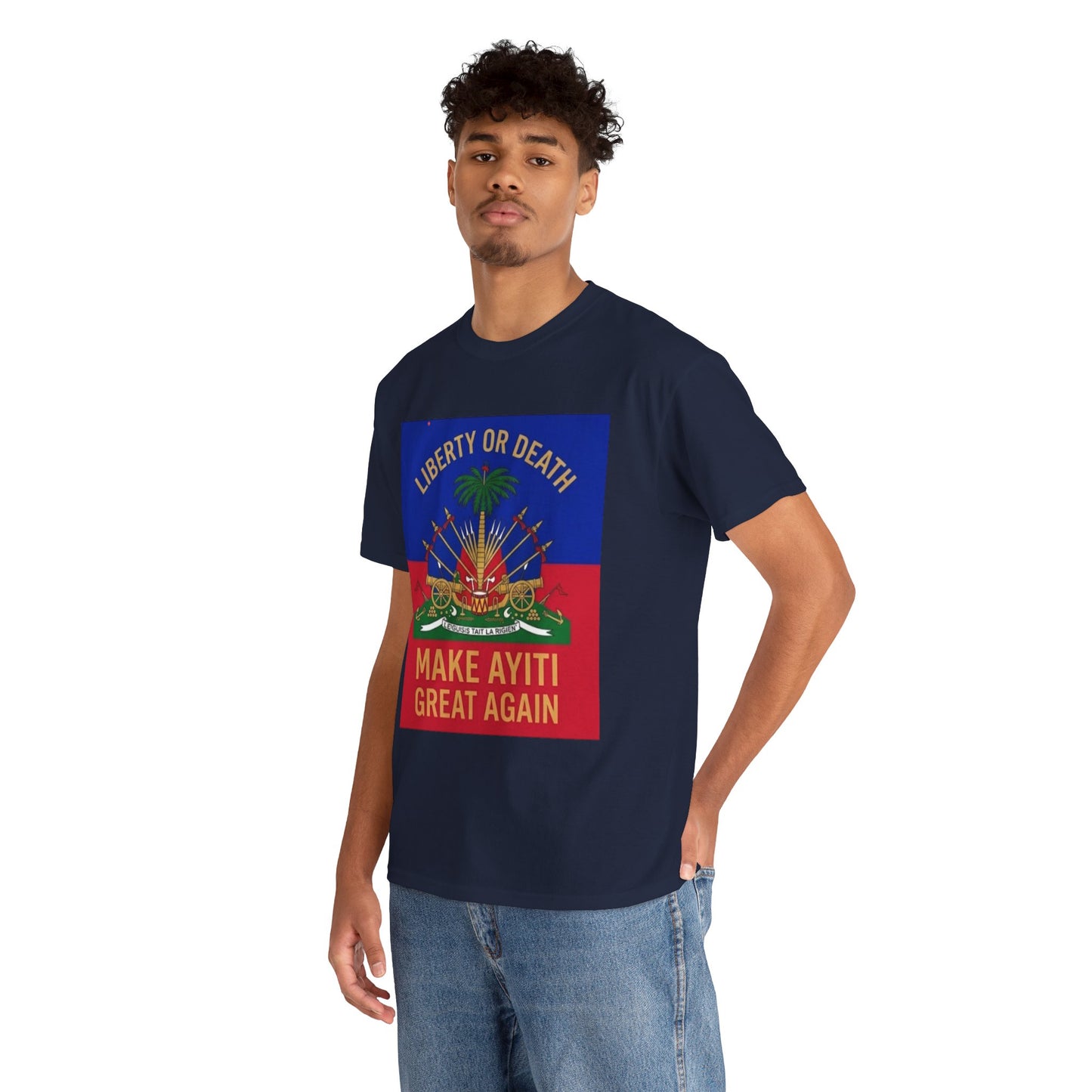 Make Ayiti Great Again T-Shirt | Haitian Flag Coat of Arms, Liberty or Death