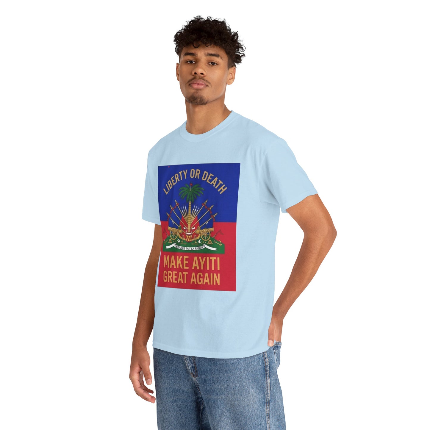 Make Ayiti Great Again T-Shirt | Haitian Flag Coat of Arms, Liberty or Death