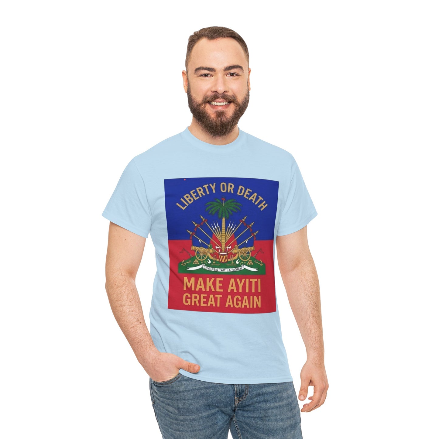 Make Ayiti Great Again T-Shirt | Haitian Flag Coat of Arms, Liberty or Death