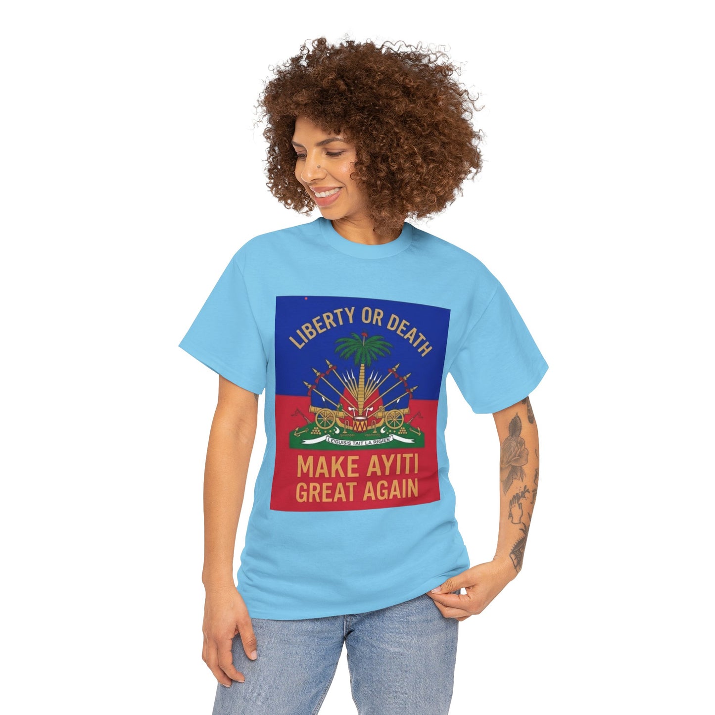 Make Ayiti Great Again T-Shirt | Haitian Flag Coat of Arms, Liberty or Death