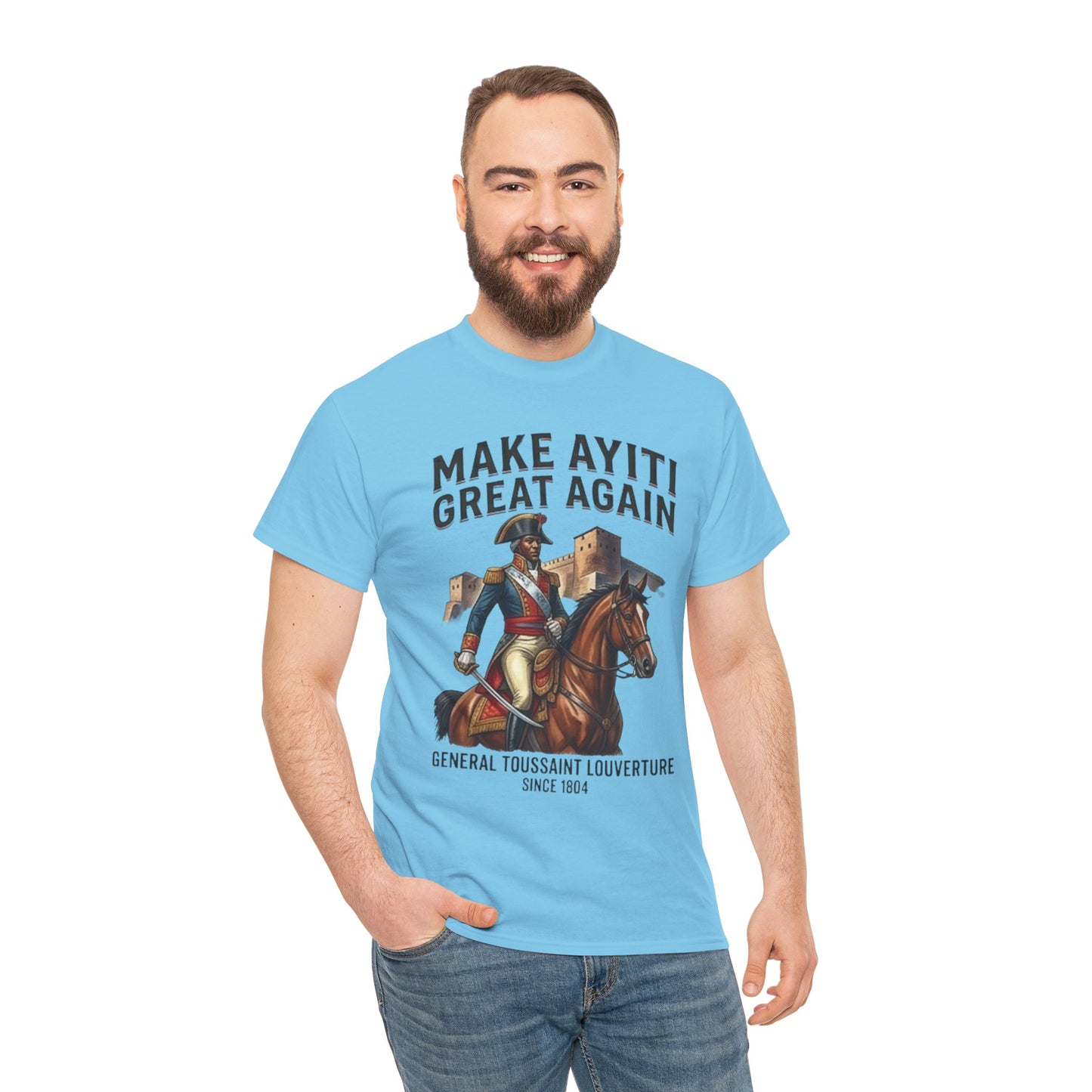 Make Ayiti Great Again T-Shirt | Toussaint Louverture Horse Illustration