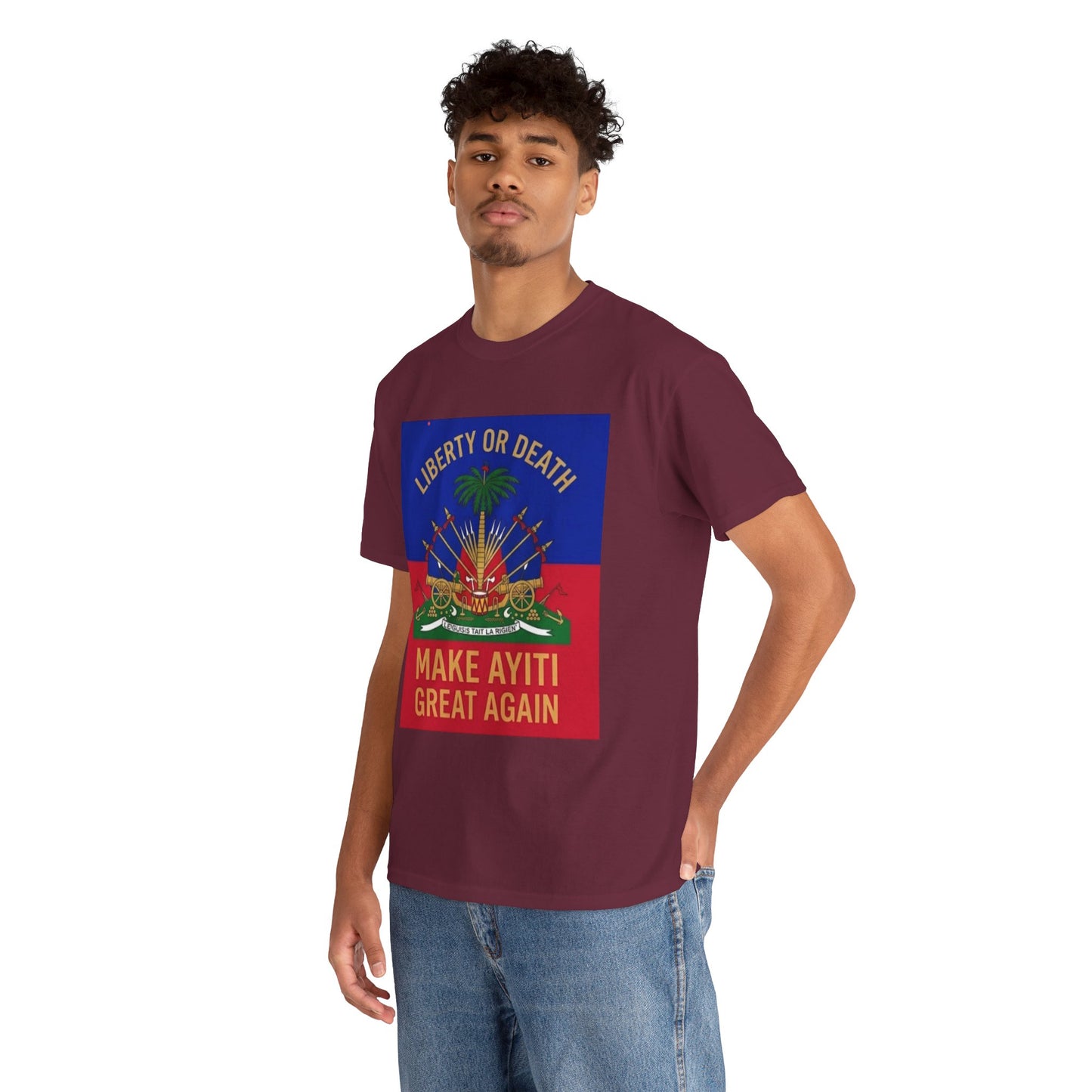 Make Ayiti Great Again T-Shirt | Haitian Flag Coat of Arms, Liberty or Death