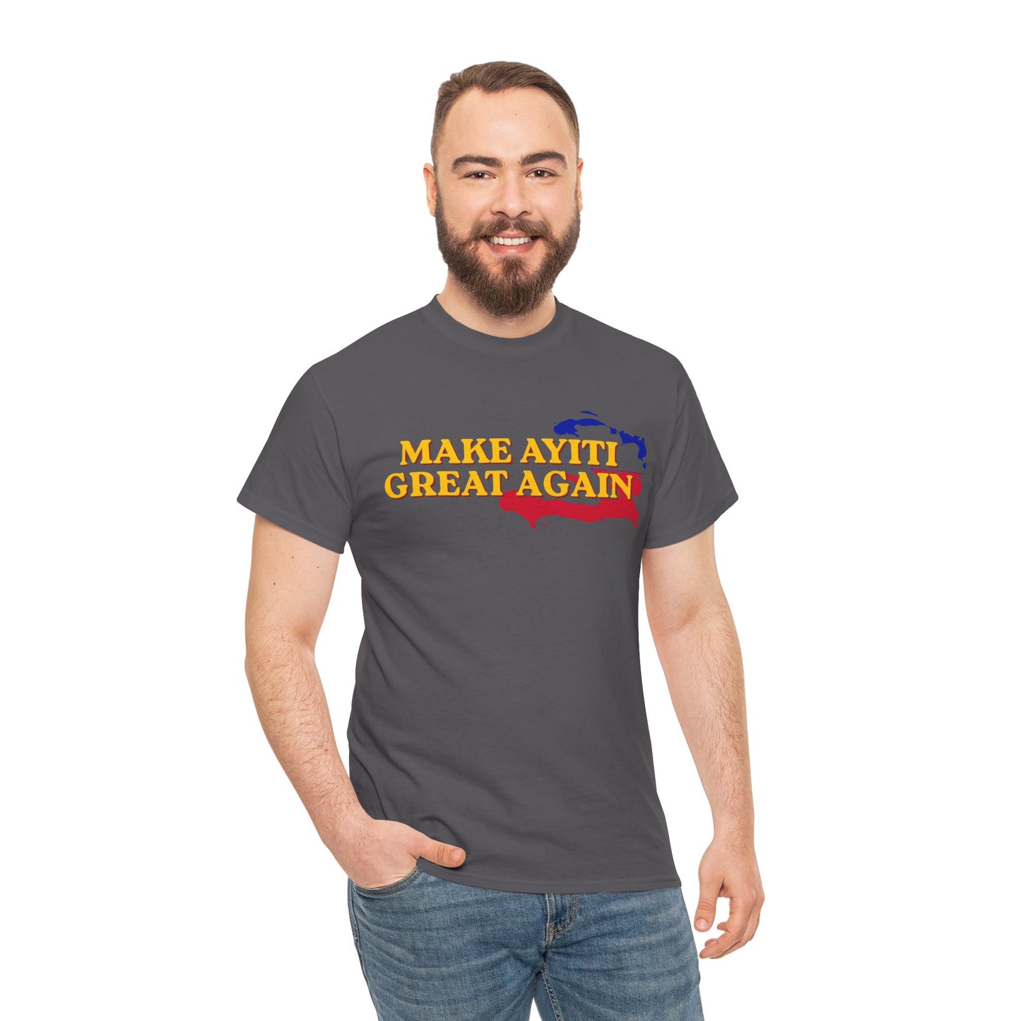 Make Ayiti Great Again T-Shirt | Haiti Flag Map Tee