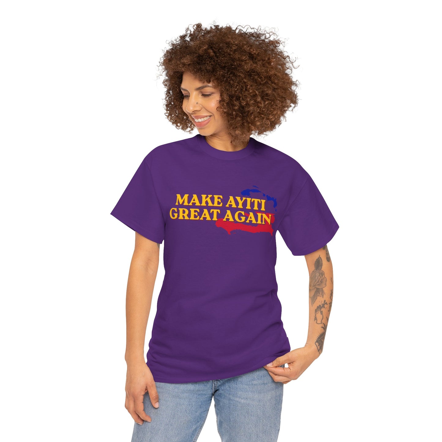 Make Ayiti Great Again T-Shirt | Haiti Flag Map Tee