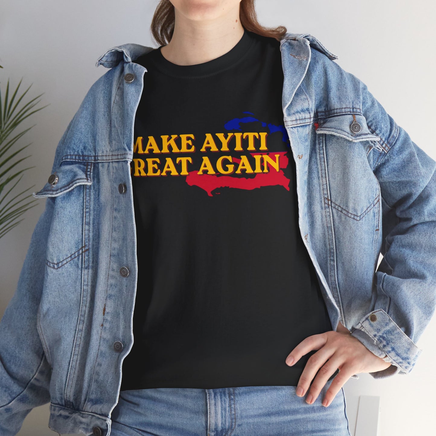 Make Ayiti Great Again T-Shirt | Haiti Flag Map Tee