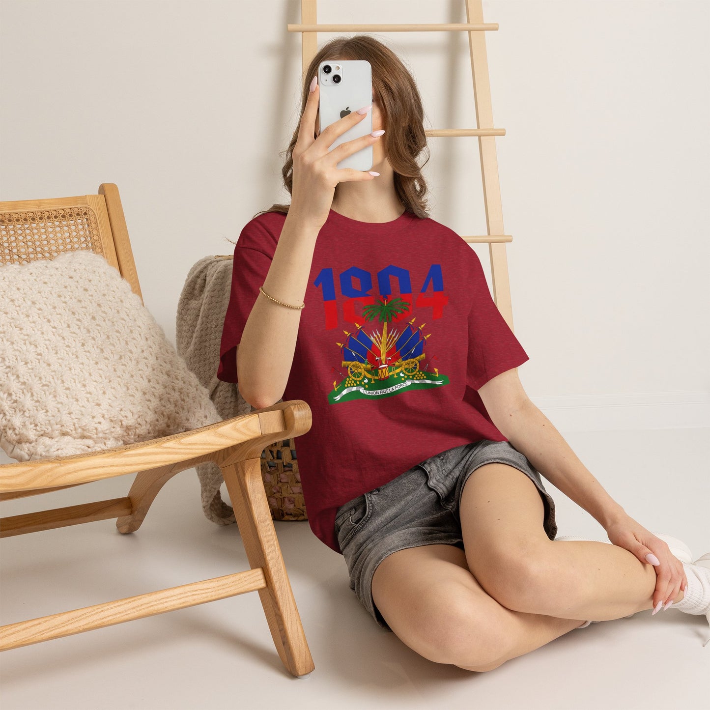 1804 Haitian Coat of Arms Tee | Neg Lakay Portrait Tee, Haitian Heritage Shirt
