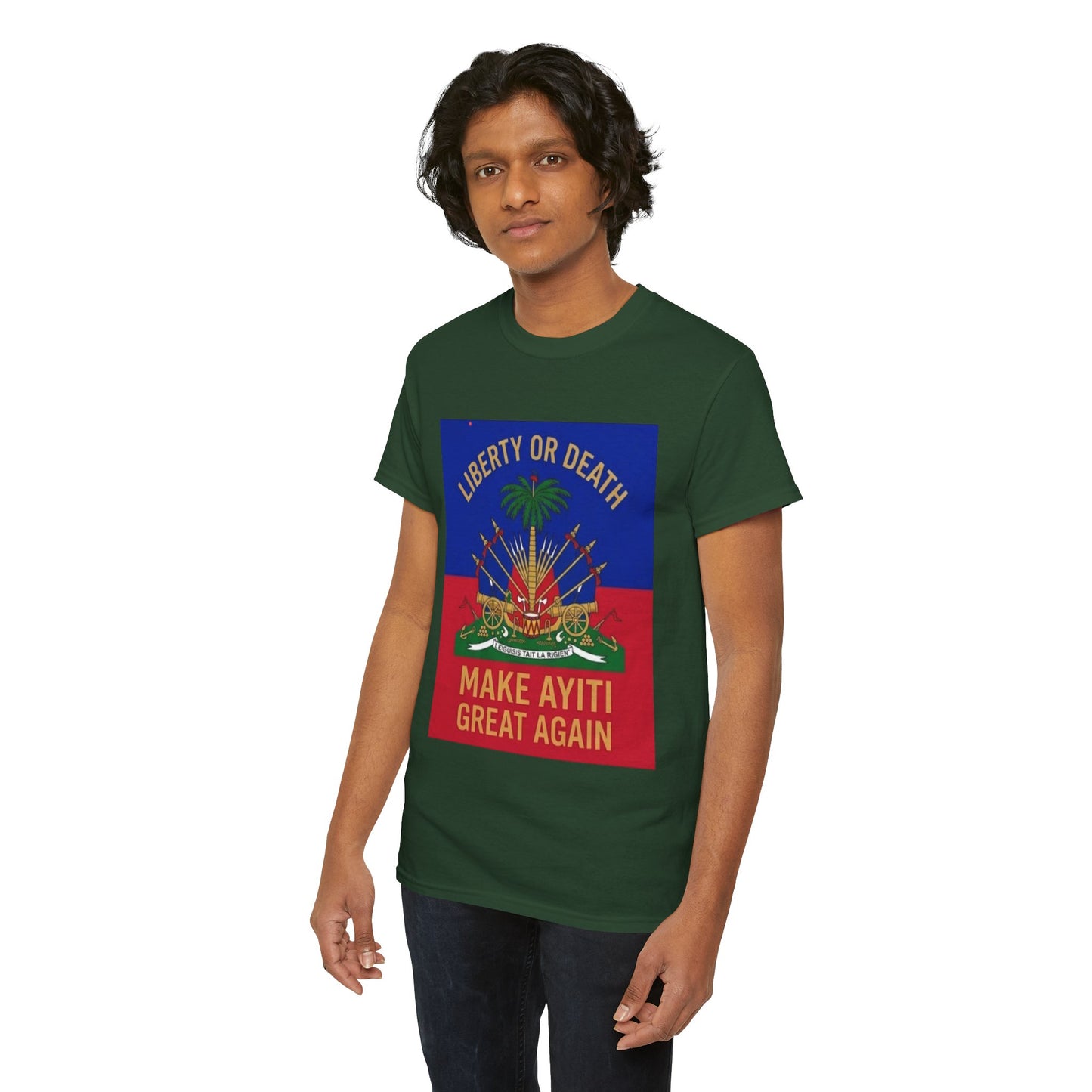 Make Ayiti Great Again T-Shirt | Haitian Flag Coat of Arms, Liberty or Death