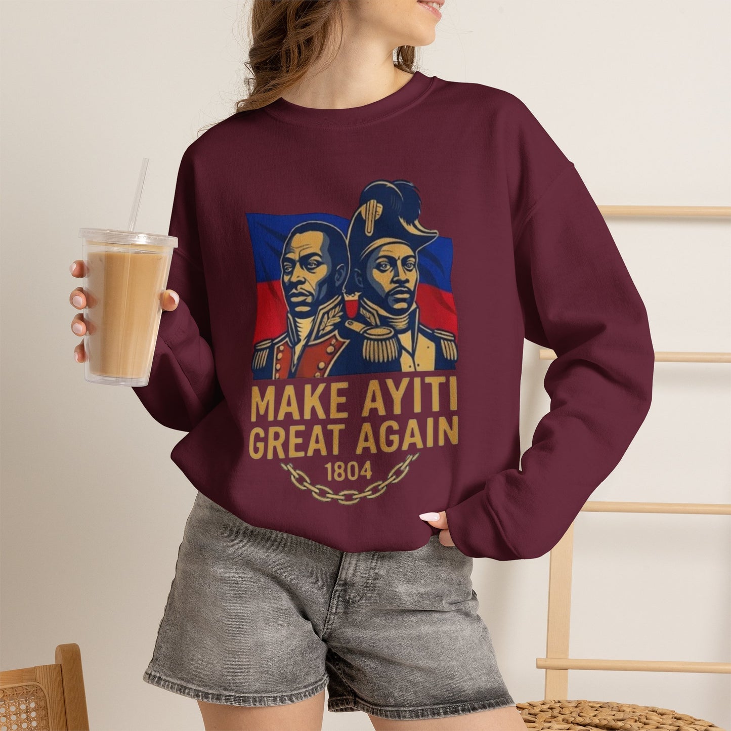 Make Ayiti Great Again sweatshirt | Haitian flag, 1804 independence design
