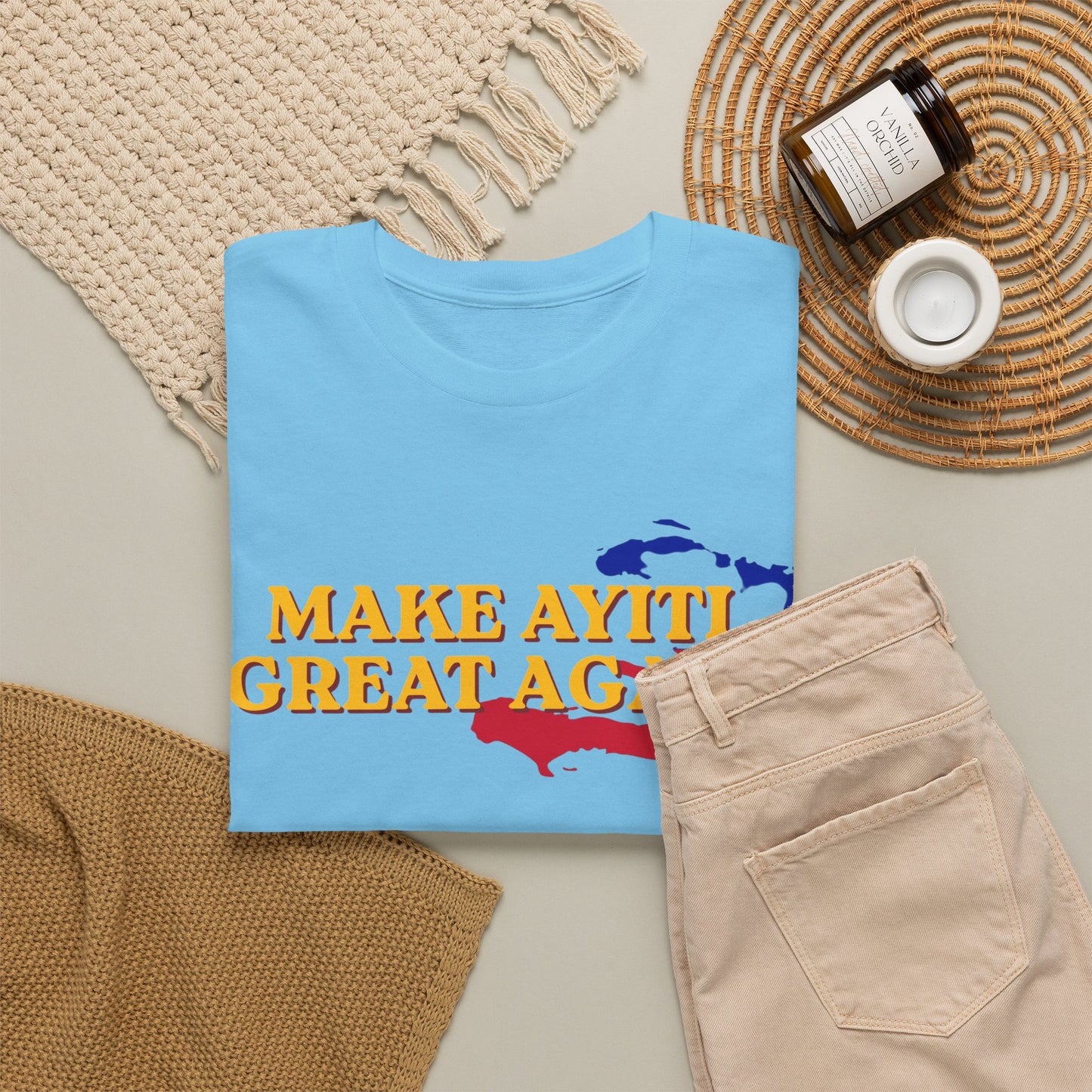 Make Ayiti Great Again T-Shirt | Haiti Flag Map Tee
