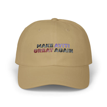 Make Ayiti Great Again Dad Cap | Haitian Flag Text Embroidered Hat