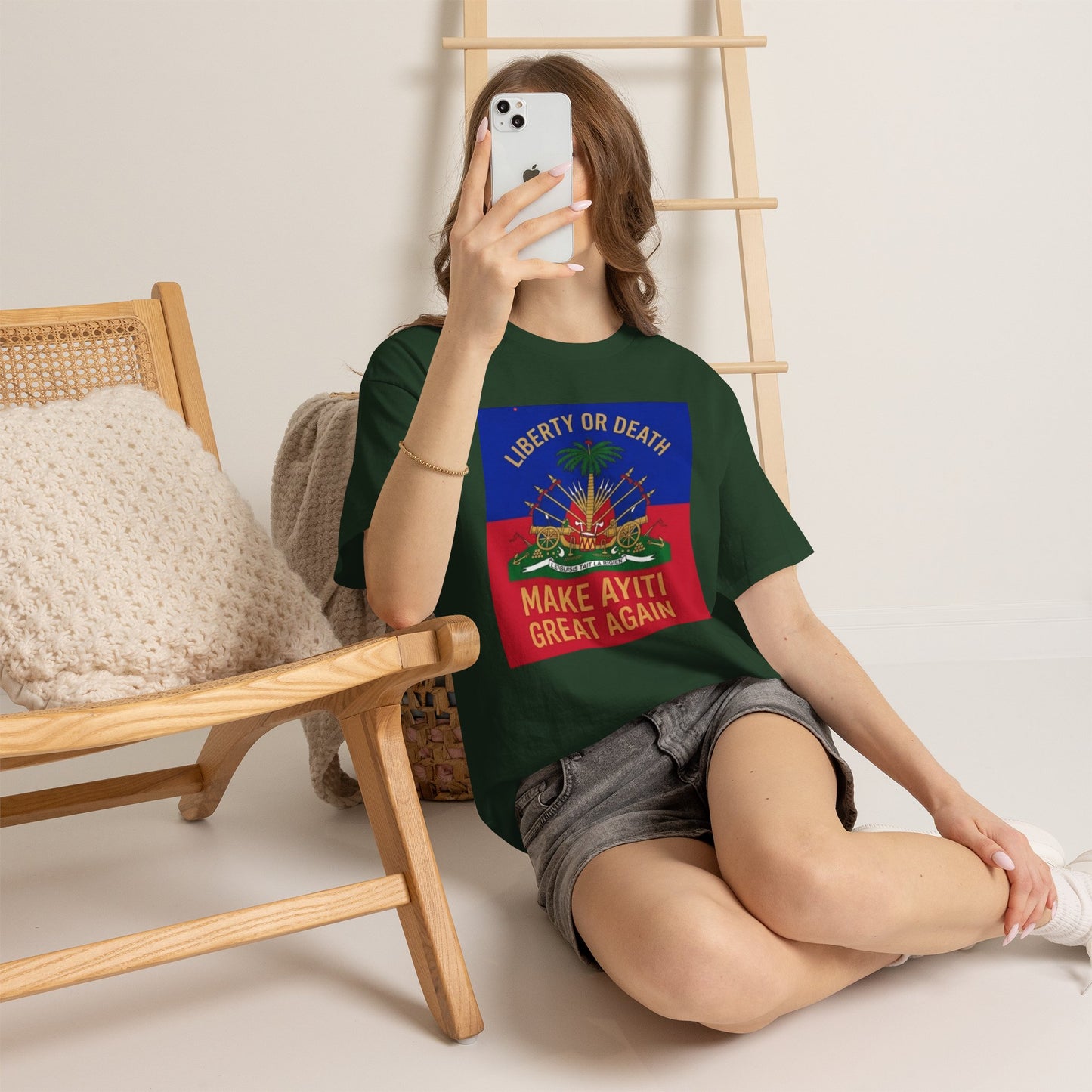Make Ayiti Great Again T-Shirt | Haitian Flag Coat of Arms, Liberty or Death