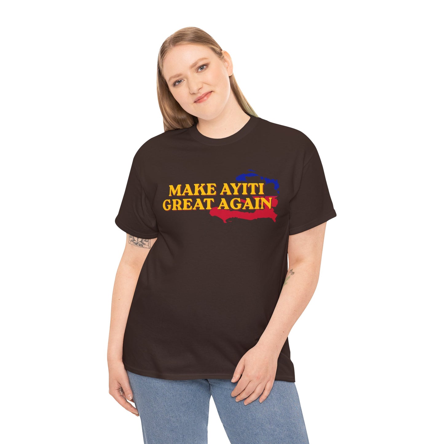 Make Ayiti Great Again T-Shirt | Haiti Flag Map Tee