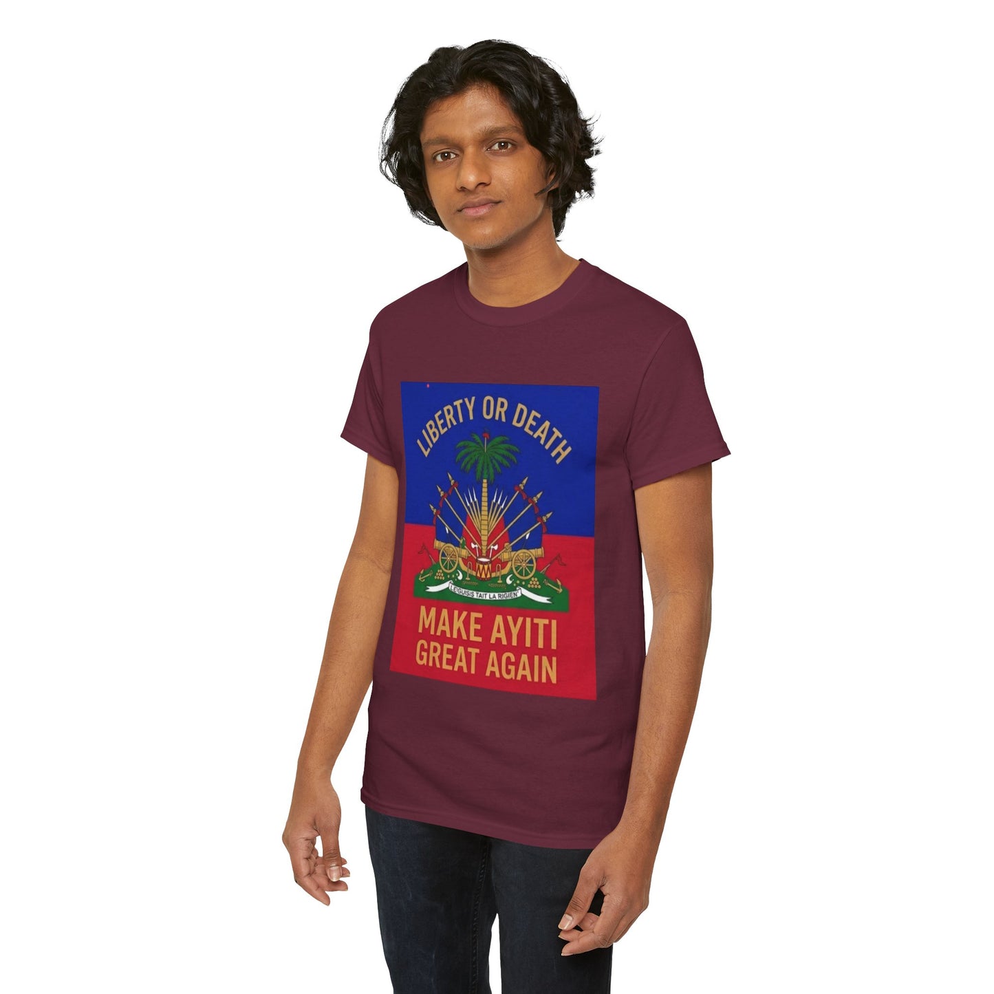 Make Ayiti Great Again T-Shirt | Haitian Flag Coat of Arms, Liberty or Death