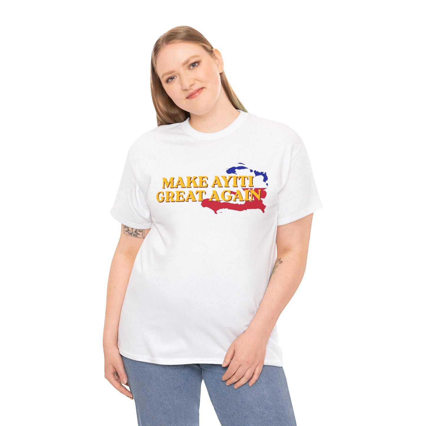 Make Ayiti Great Again T-Shirt | Haiti Flag Map Tee