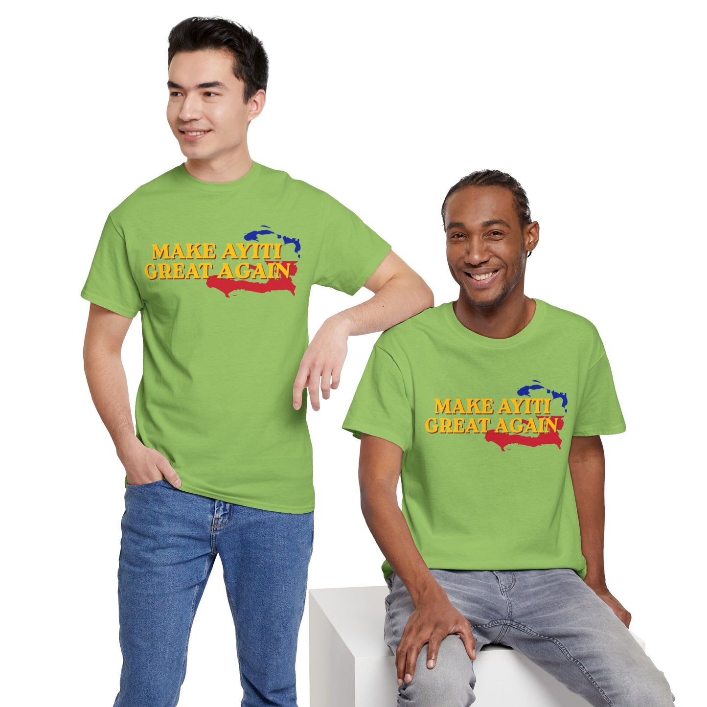 Make Ayiti Great Again T-Shirt | Haiti Flag Map Tee