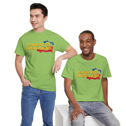 Make Ayiti Great Again T-Shirt | Haiti Flag Map Tee