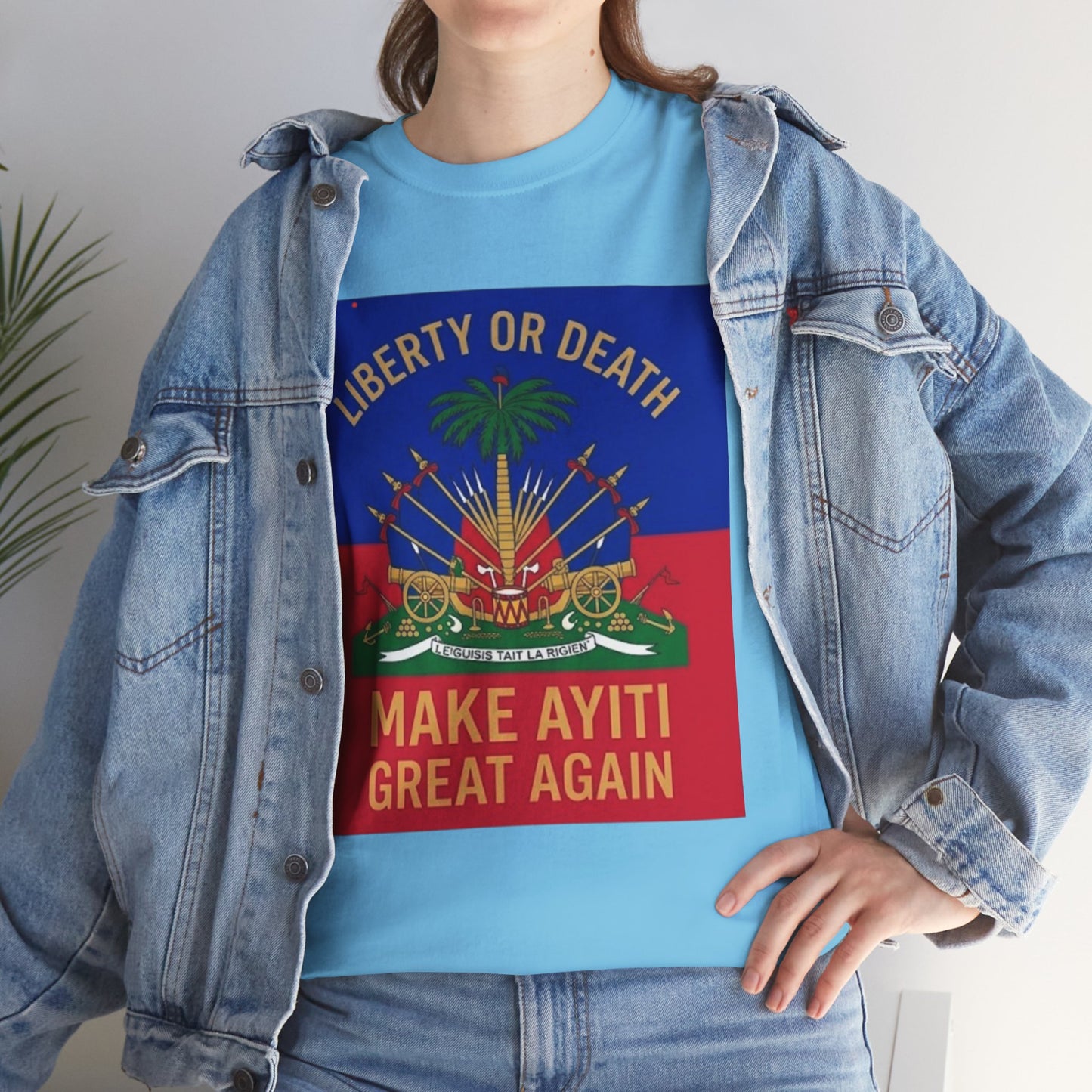 Make Ayiti Great Again T-Shirt | Haitian Flag Coat of Arms, Liberty or Death